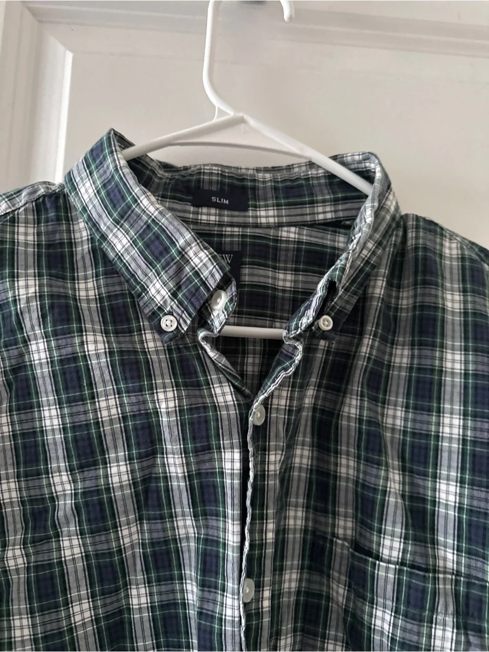 J.Crew Blue Plaid Flex Washed Slim Fit Long Sleeve Button Down Shirt Men’s Sz XL